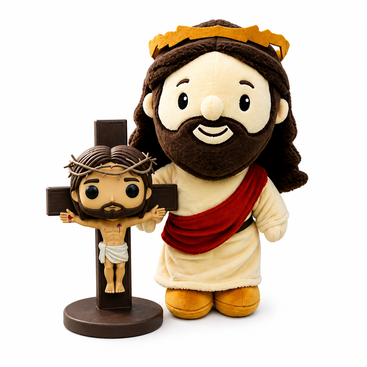 Kit Cordeirinho — Cristo na Cruz + Pelúcia do Jesus