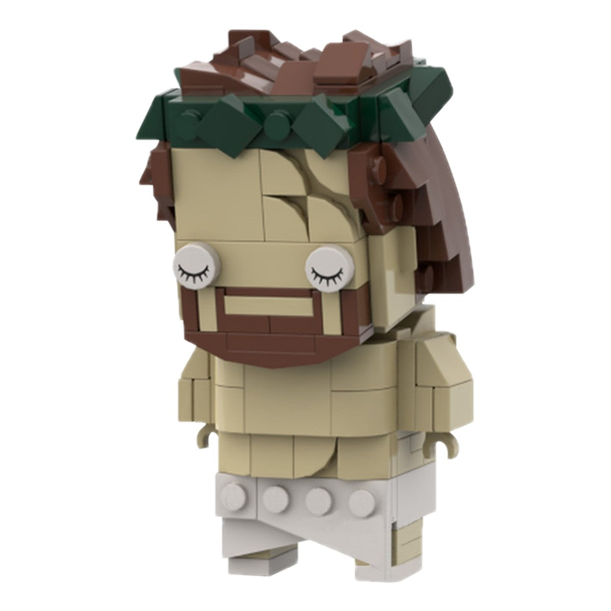 Rosto de Jesus com coroa de espinhos em blocos de montar, 182 peças, fundo branco